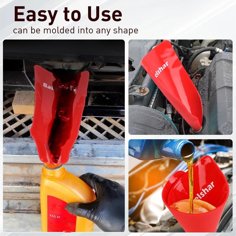 Babelshar Foldable Flexible Funnel for Oil Change, Form a Funnel