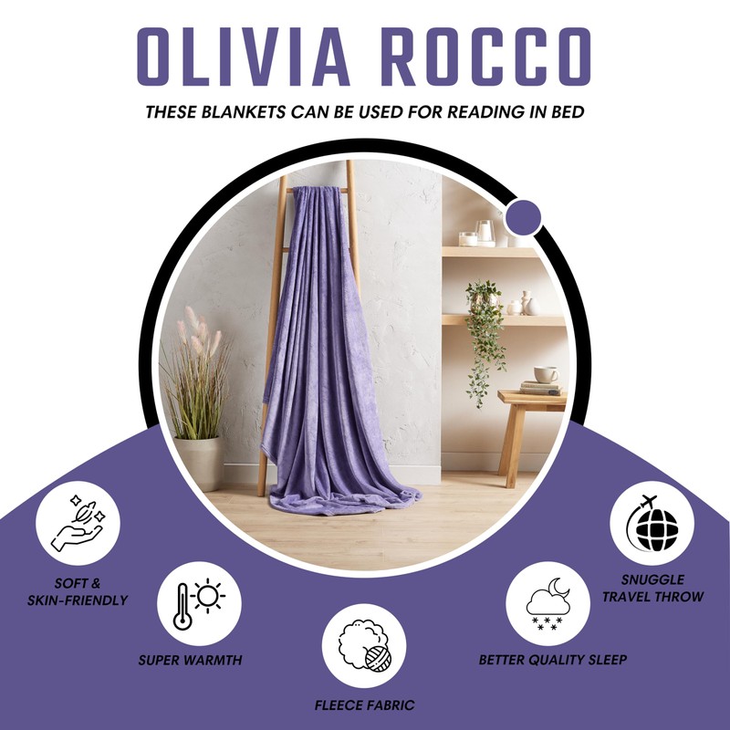 Olivia Rocco Flannel Fleece Throw Blanket Super Soft Warm Fluffy