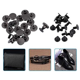 Hilitand 20 Sets DIY Latón Cabeza Plana Correa Correa Remaches + Tornillo para Equipaje de Cuero Craft 5mm 8mm Remaches Correa Manija Bolsa Accesorios(5mm)
