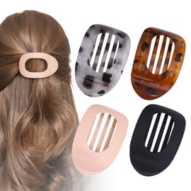 Pack of 4 Flat Claw Clips, Hair Clips, Flat Ladies, Non-Slip Hair Clip, Strong Hold Side Hair Clips for Thick and Thin Hair, Lightweight & Comfortable, Non-Slip