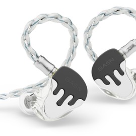 BASN BmasterX in Ear Audio Monitor, Hybrid 6 Drivers IEM Earphones with Crystal Clear Sound, Detachable Cable Plus Carrying Case Fit Kit for Musician, Stage, Studio (3.5mm & 4.4mm Jack, Black/White)