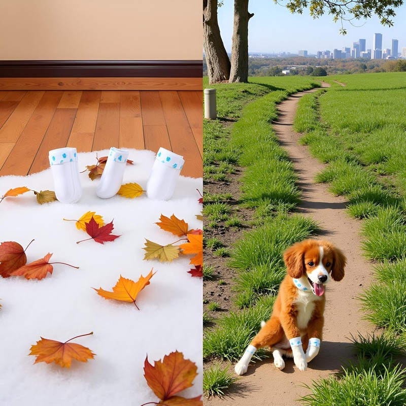 20 Pcs White Disposable Dog Boots for Paw Protection, Adjustable