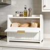 Txcucc Large Bread Box, White, Double Layer Wooden