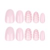 Short Oval Press on Nails Fake Nails with Designs Glossy