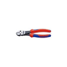 Knipex Tools 73 72 180 BK TwinForce High Performance Leverage Diagonal Cutter with Comfort Grip Handle, Red/Blue