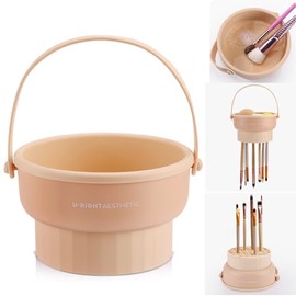 GOLIKEE Alfombrilla limpiadora de brochas de maquillaje 3 en 1 de silicona, cuenco limpiador de brochas de maquillaje, organizador de herramientas de 