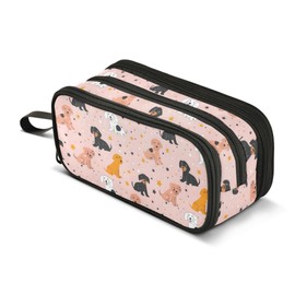 ALAZA Large Pencil Case, Big Capacity Pencil Bag Pen Pouch Holder 3 Compartments,Cute Dogs School Office Supplies Stationery Makeup Bag Storage Organizer for Students Girls Boys Women Men