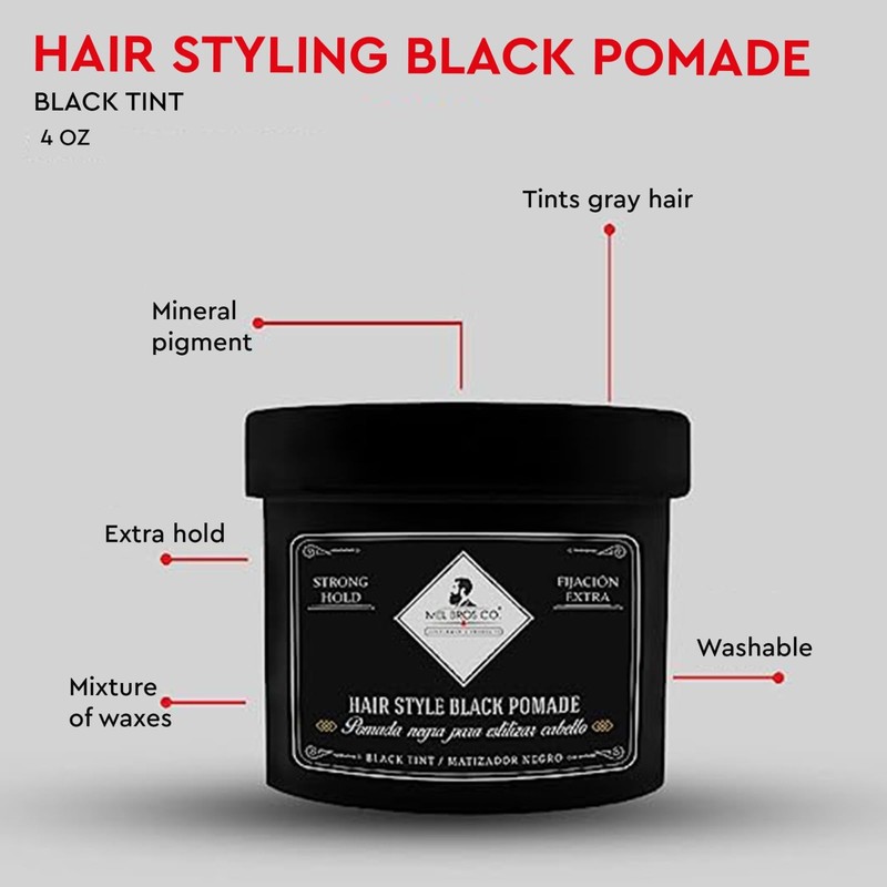 MEL BROS CO. - Hair Style Black - Pomada negra