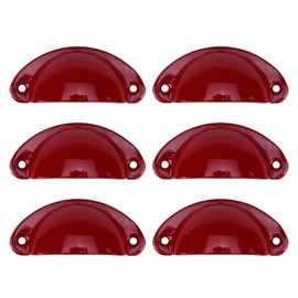 Nicerity Cup Pulls Shell Pull Handles Red for Dresser Kitchen Cabinet Drawer 81x35x18mm 6pcs