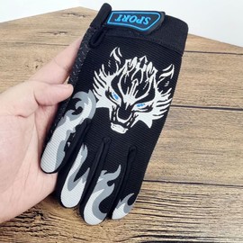 TOPYUEYILIYI 1 Pair Kids Fishing Gloves Bike Cycling Gloves Full Finger Children Gloves Outdoor Sports Gloves Suitable for Fishing Camping Bike Motorcycle Gloves