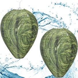 Halatool 2 Pcs Green Hanging Fake Nest Outdoor Fake Hornets Nest Decor for Home and Garden