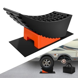 ROBLOCK Tandem Trailer Tire Change Ramp, Tire Lifts Up to 6.3", Raised Tire Change Ramp for Trailers Campers, RV Leveling Blocks with Chocks, Carry Bag, Dual Axle Tandem Wheel Aid,1 Pack