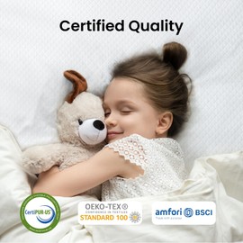 Marsail King Size Memory Foam Mattress Topper, 3 Inch Cooling Gel Infused Mattress Topper with Soft Cover, CertiPUR-US and Oeko-TEX Certified, Sofa, RV, Camping