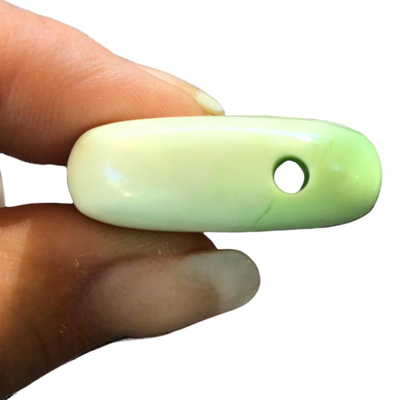 Steinfixx® - Gemstone pendant made of real lemon chrysoprase, teardrop