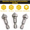 TorSor 3 Pack Countersink Drill Bit Chamfer Bits 6 Flute