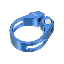 PATIKIL 34.9mm Cycles Bike Seat Post Clamp, Aluminum Alloy Seat Tube Clip Bike Quick Release Clamp for Mountain Bike Road Bike Gear Track Bike Folding Bike Blue
