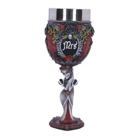 Nemesis Now Mrs Goblet, 21cm, 200ml Capacity, Resin, Black, Gothic Giftware, Cast in The Finest Resin, Expertly Hand-Painted, Stainless Steel Insert, Gothic Wedding Gift