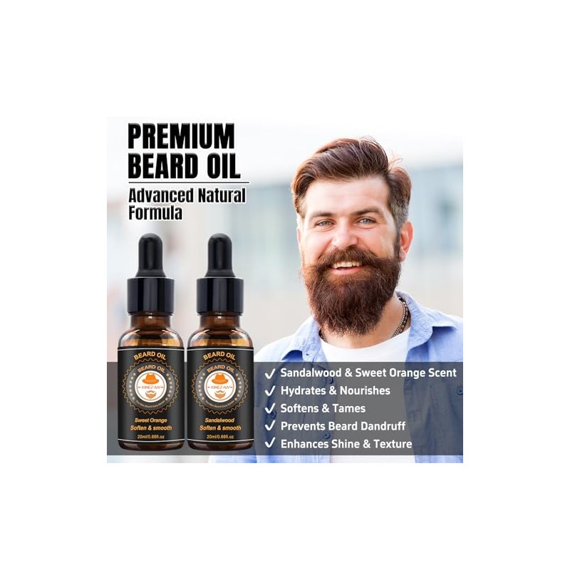 Actualizado barba Grooming Kit w / acondicionador de barba, aceite