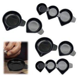 Liyquint 10pcs Powder Pans,Diamond Weighing Pan Electronic Scale Tray Mini Scale Pan Mini Gram Scale Plate，5 Sizes Can Weigh Liquid, Powder, Gems, etc. (Black)