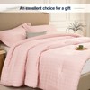 Quataly Pink Oversized Queen Comforter Set - 3 Pieces Seersucker