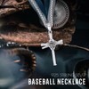 AOSAIB Baseball Cross Necklace for Men 925 Sterling Silver Baseball