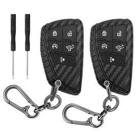 TRUMiRR 2PCS Key Fob Cover for Chevy, Silicone Case with Metal Keychain for 2022 2023 2024 2025 Silverado 1500 GMC Sierra 1500 2500HD 3500HD Smart Key