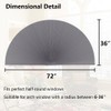 SEEYE Arch Window Blackout Shades, Pleated Fabric Blind (Radius: 36'')