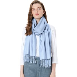 MaaMgic Scarves for Women Pashmina Shawl Wrap Wedding Party Blanket Girls Large Soft Scarves, Light Blue