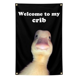 Welcome To My Crib 2x3 Feet Outdoor with 4 Brass Grommets protection Fade Resistant for Indoor Outdoor