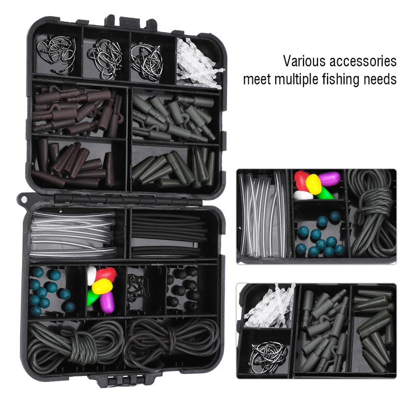 Carp Fishing Tackle Box Weights Clips Baiting Needles Hook Swivel