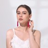 Handmade Beaded Tassel Earrings - Boho Drop Fringe Earrings for