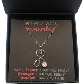 Stethoscope Necklace Braver Than You Believe Stronger Than You Seem Smarter Than You Think Zinc, Zinc