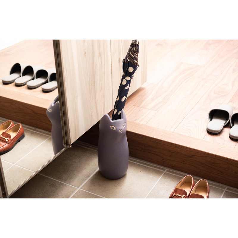 パレットライフ PaletteLife Umbrella Stand Ceramic Scandinavian Cat Small-Size Purple BLS-13PP