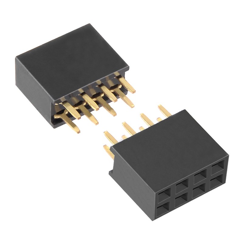 sourcing map 50pcs 2.54 mm Spacing 2x4-Pin Double Row Straight