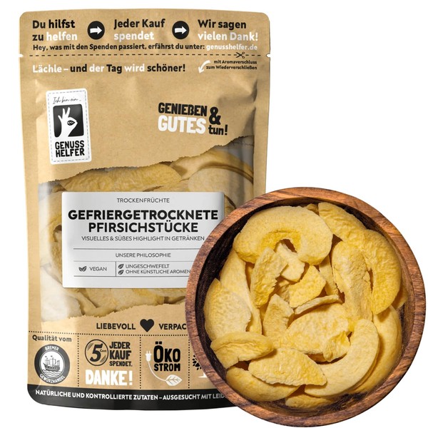 Bremer Gewürzhandel gefriergetrocknete Pfirsichscheiben, leicht gezuckert, Trockenfrüchte gefriergetrocknet, 50g