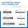 CGELE 6 Sets Terminal Blocks, 6Pcs 8/10/12 Positions 600V 15A