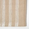 HOMESCAPES Striped Cotton Bath Mat White and Beige Super Absorbent