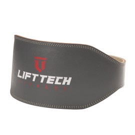 Lift Tech Fitness Unisex Adult 6-Inch Padded Leather Belt - Grey, X-Large