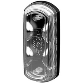 HELLA 2XS 013 327-041 Marker Light - Shapeline Tech - LED - 12/24V - Bolted - Lens Colour: Crystal clear - LED colour: White / Red - Plug: AMP - 2-pin connector - left/right/Lateral Installation