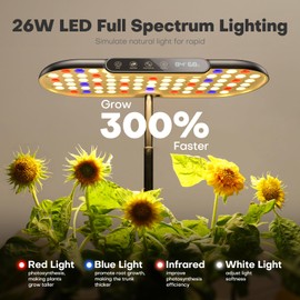 Ahopegarden Hydroponics Growing System kit: Indoor Herb Garden - 12 Pods Plant Germination Kit with LCD Display and LED Grow Light, Smart Temp & Humidity Detection, Planter Grower for Fresh Vegetables