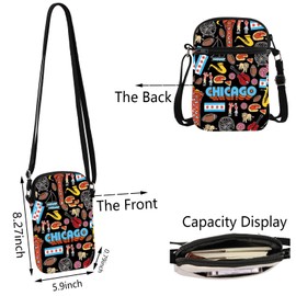 Chicago Souvenir Gift Chicago Welcome Crossbody Bag Chicago Travel Zipper Pouch Bag (Chicago CR)