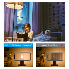 Vintage E26 LED Light Bulb 40W Equivalent, Energy Efficient 4W, Warm White 2700K, Dimmable 400lm Tubular T14 T45 LED Edison Bulbs for Ceiling Pendant Sputnik Vanity Chandelier Wall Sconce, 3 Pack