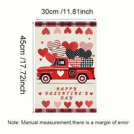 BlissYard Happy Valentine's Day Garden Flag Love Heart Garden Flag Double Sided Cute Car Decorative Flag Colorful Yard Porch Banner 12x18 in
