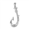 Sterling Silver Hand Engraved Reversible Hawaiian Fish Hook Pendant