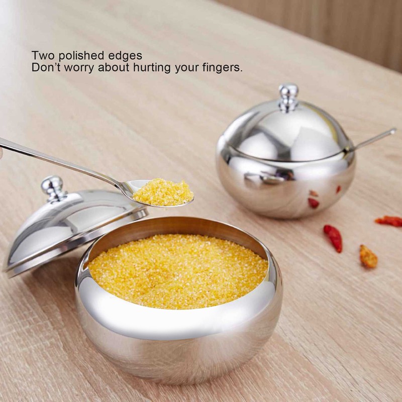 Seasoning Box 304 Stainless Steel Sugar Salt Bowl Container Household