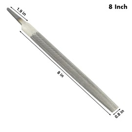 Genubi Industry 8 Inch Half Round Medium Cut File, Double Cut Teeth, Made of High Carbon Steel, Half Round Hand File Without Handle, Suitable for Shaping Metal, Wood, and Other