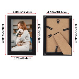Giftgarden Set of 7 Picture Frames 10 x 15 cm for 15 x 10 Photos and Pictures, Black Photo Frame Collage, Wall or Table Stand - Gift Friend