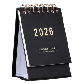 Mini Desk Calendar 2025-2026, July 2025 to Dec 2026 18 Monthly Desktop Calendar, Standing Flip Small Desk Calendar, Portable Monthly Desktop Calendar for Daily Schedule School Office Supplies (Black)