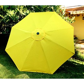 BELLRINO DECOR 10 ft 8 Ribs Replacement Yellow Strong & Thick Umbrella Canopy 10 ft 8 Ribs Yellow (Canopy Only)