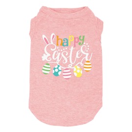 Happy Easter Shirts for Dog Funny Print Vest for Small Medium Large Dogs Soft and Light-Weight T Shirts Gift for Puppy (Small, Pink)